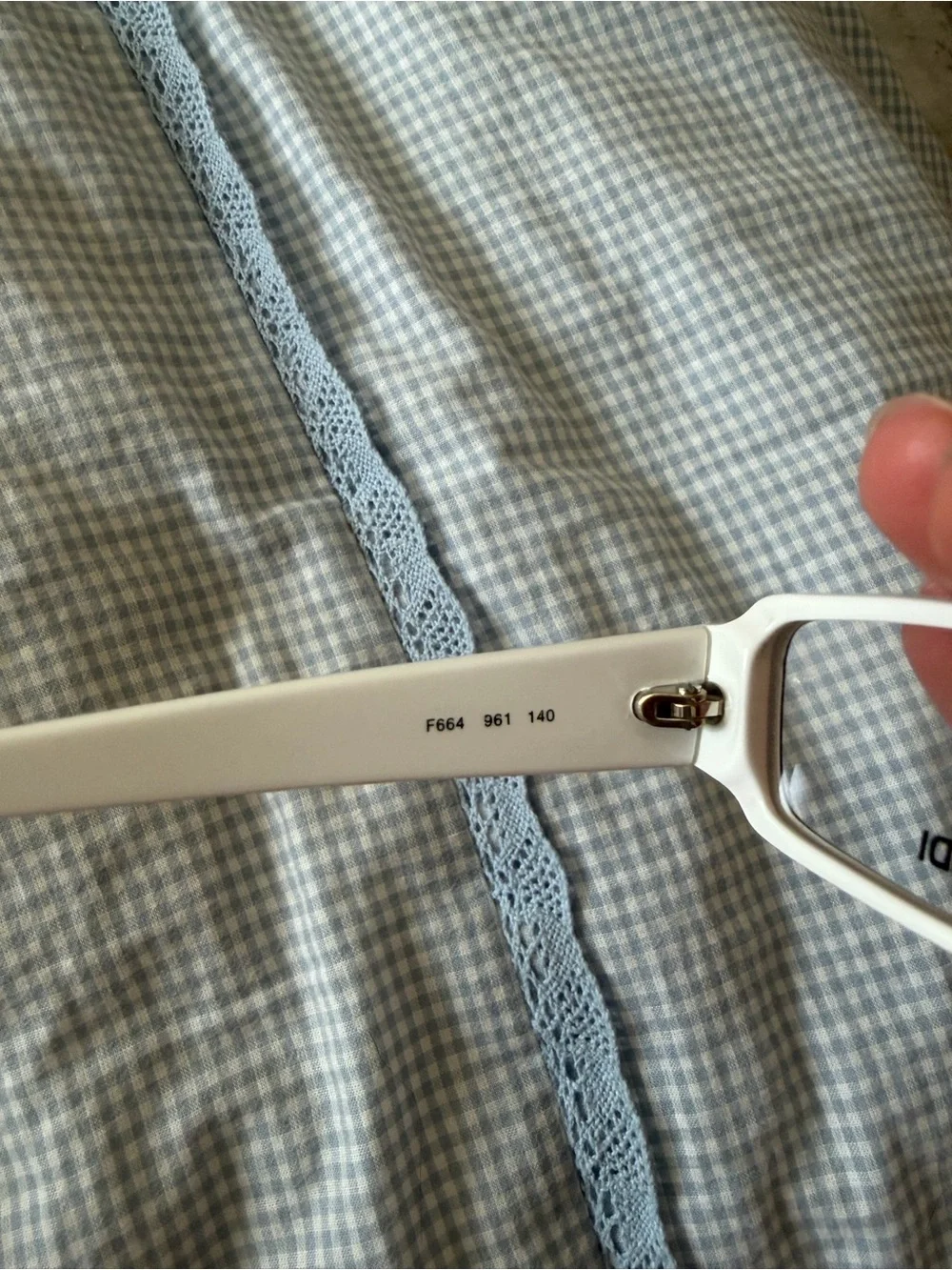 Fendi Black and White Rectangular Optical Glasses